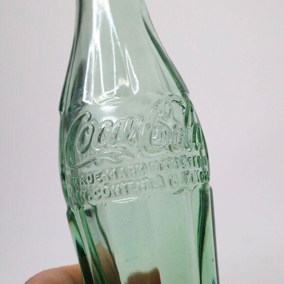 VINTAGE 60's COCA-COLA Coke Contour Bottle Green Glass 6.5oz Embossed Pat.Office - Picture 6 of 9